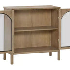 Ensemble de 3 meubles consoles avec portes – Noir / Marron / Blanc