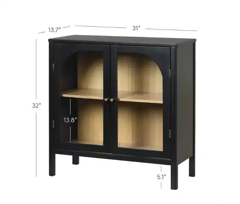 Ensemble de 3 meubles consoles avec portes – Noir / Marron / Blanc