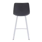 Tabouret de comptoir en cuir rembourré avec base en acier inoxydable – Siège unique, plusieurs couleurs