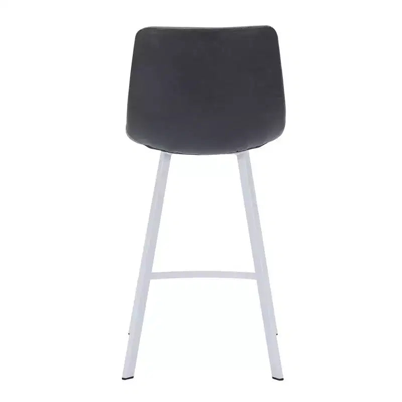 Tabouret de comptoir en cuir rembourré avec base en acier inoxydable – Siège unique, plusieurs couleurs
