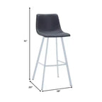Tabouret de comptoir en cuir rembourré avec base en acier inoxydable – Siège unique, plusieurs couleurs