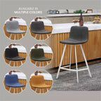 Tabouret de comptoir en cuir rembourré avec base en acier inoxydable – Siège unique, plusieurs couleurs