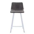 Tabouret de comptoir en cuir rembourré avec base en acier inoxydable – Siège unique, plusieurs couleurs