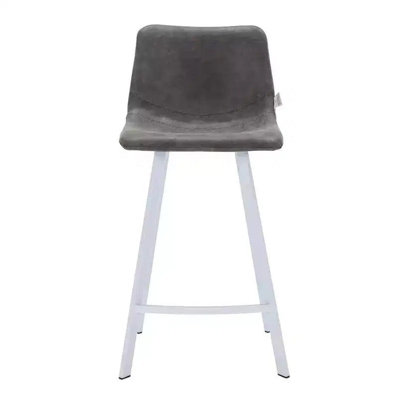 Tabouret de comptoir en cuir rembourré avec base en acier inoxydable – Siège unique, plusieurs couleurs