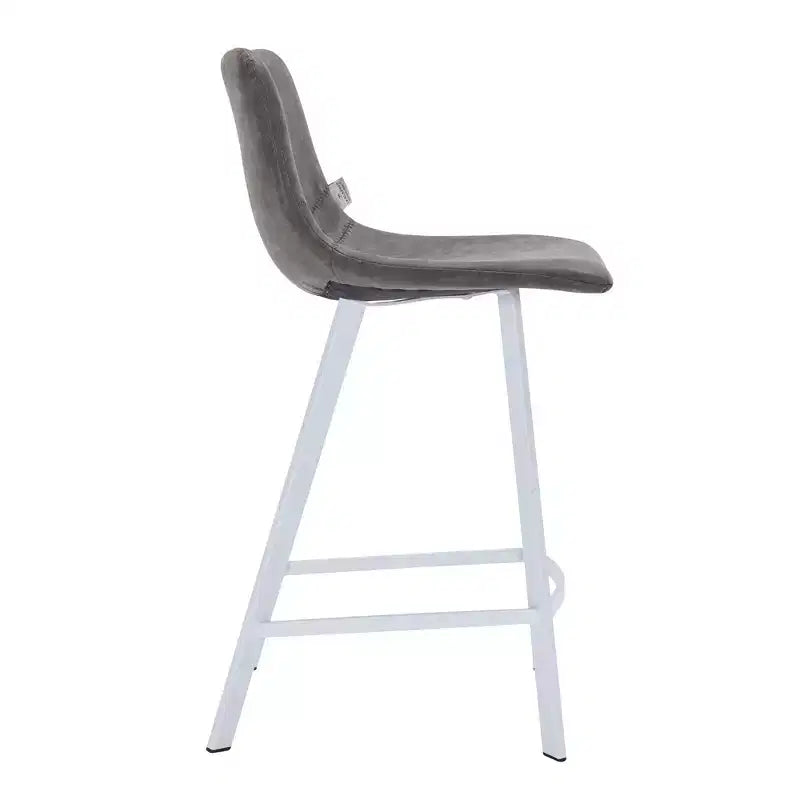 Tabouret de comptoir en cuir rembourré avec base en acier inoxydable – Siège unique, plusieurs couleurs