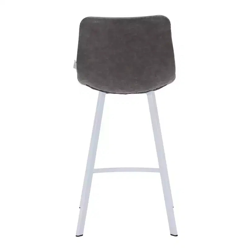 Tabouret de comptoir en cuir rembourré avec base en acier inoxydable – Siège unique, plusieurs couleurs