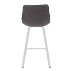 Tabouret de comptoir en cuir rembourré avec base en acier inoxydable – Siège unique, plusieurs couleurs