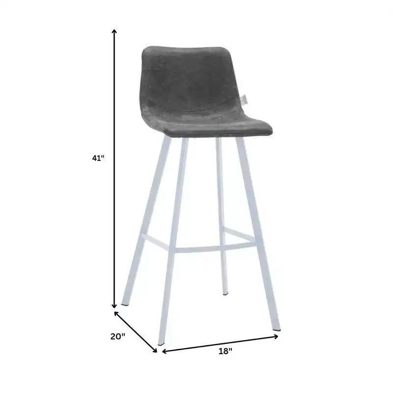 Tabouret de comptoir en cuir rembourré avec base en acier inoxydable – Siège unique, plusieurs couleurs