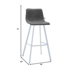 Tabouret de comptoir en cuir rembourré avec base en acier inoxydable – Siège unique, plusieurs couleurs