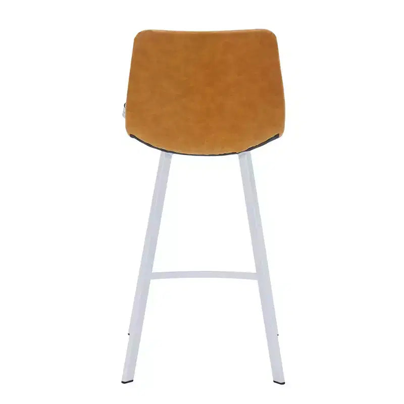 Tabouret de comptoir en cuir rembourré avec base en acier inoxydable – Siège unique, plusieurs couleurs