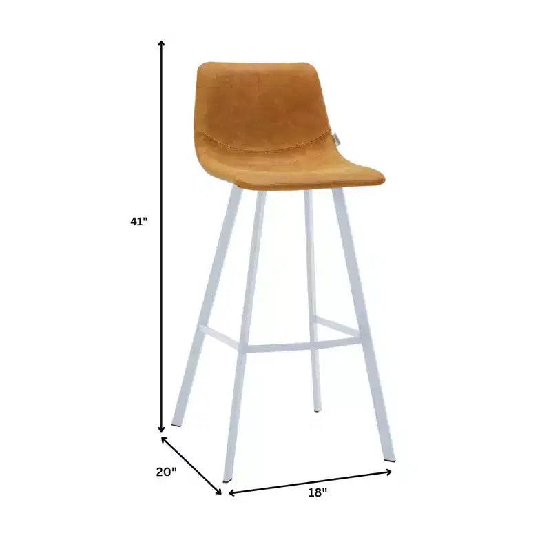 Tabouret de comptoir en cuir rembourré avec base en acier inoxydable – Siège unique, plusieurs couleurs