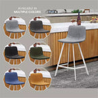 Tabouret de comptoir en cuir rembourré avec base en acier inoxydable – Siège unique, plusieurs couleurs