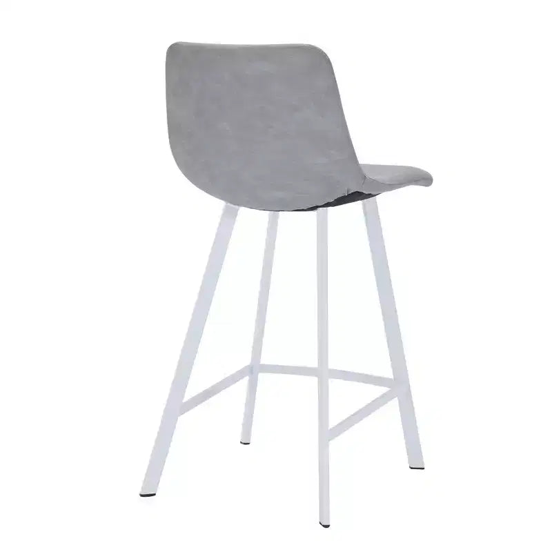 Tabouret de comptoir en cuir rembourré avec base en acier inoxydable – Siège unique, plusieurs couleurs