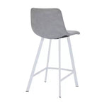 Tabouret de comptoir en cuir rembourré avec base en acier inoxydable – Siège unique, plusieurs couleurs