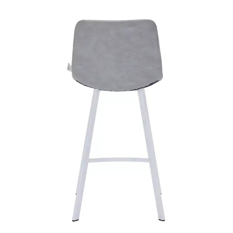Tabouret de comptoir en cuir rembourré avec base en acier inoxydable – Siège unique, plusieurs couleurs