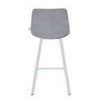 Tabouret de comptoir en cuir rembourré avec base en acier inoxydable – Siège unique, plusieurs couleurs