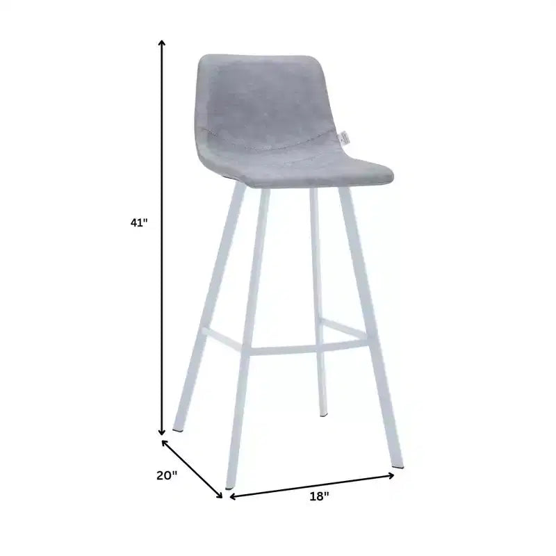 Tabouret de comptoir en cuir rembourré avec base en acier inoxydable – Siège unique, plusieurs couleurs