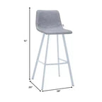 Tabouret de comptoir en cuir rembourré avec base en acier inoxydable – Siège unique, plusieurs couleurs