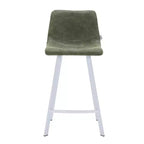 Tabouret de comptoir en cuir rembourré avec base en acier inoxydable – Siège unique, plusieurs couleurs