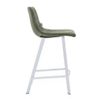Tabouret de comptoir en cuir rembourré avec base en acier inoxydable – Siège unique, plusieurs couleurs