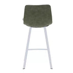 Tabouret de comptoir en cuir rembourré avec base en acier inoxydable – Siège unique, plusieurs couleurs