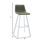 Tabouret de comptoir en cuir rembourré avec base en acier inoxydable – Siège unique, plusieurs couleurs
