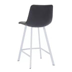 Tabouret de comptoir en cuir rembourré avec base en acier inoxydable – Siège unique, plusieurs couleurs
