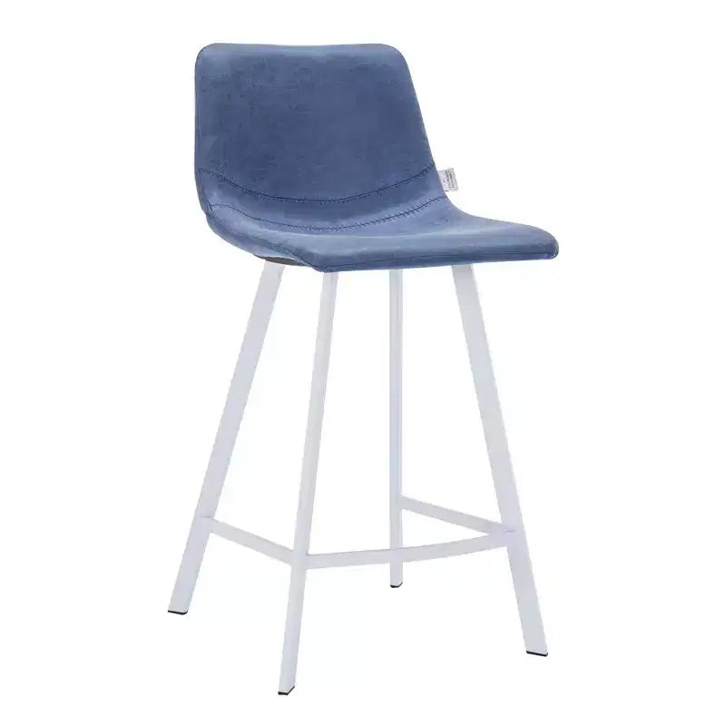 Tabouret de comptoir en cuir rembourré avec base en acier inoxydable – Siège unique, plusieurs couleurs